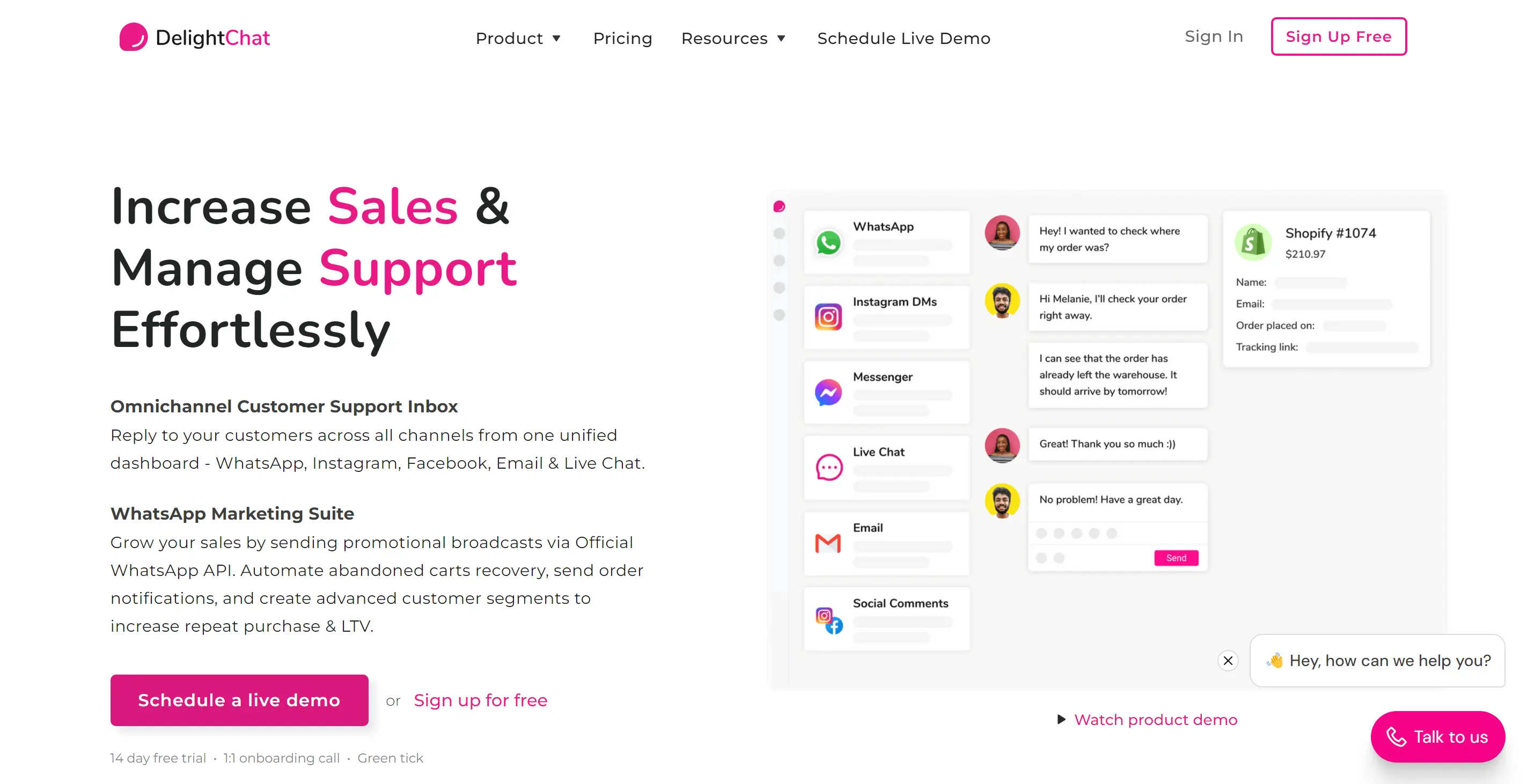 DelightChat - Omnichannel Inbox Marketing for Shopify Stores 