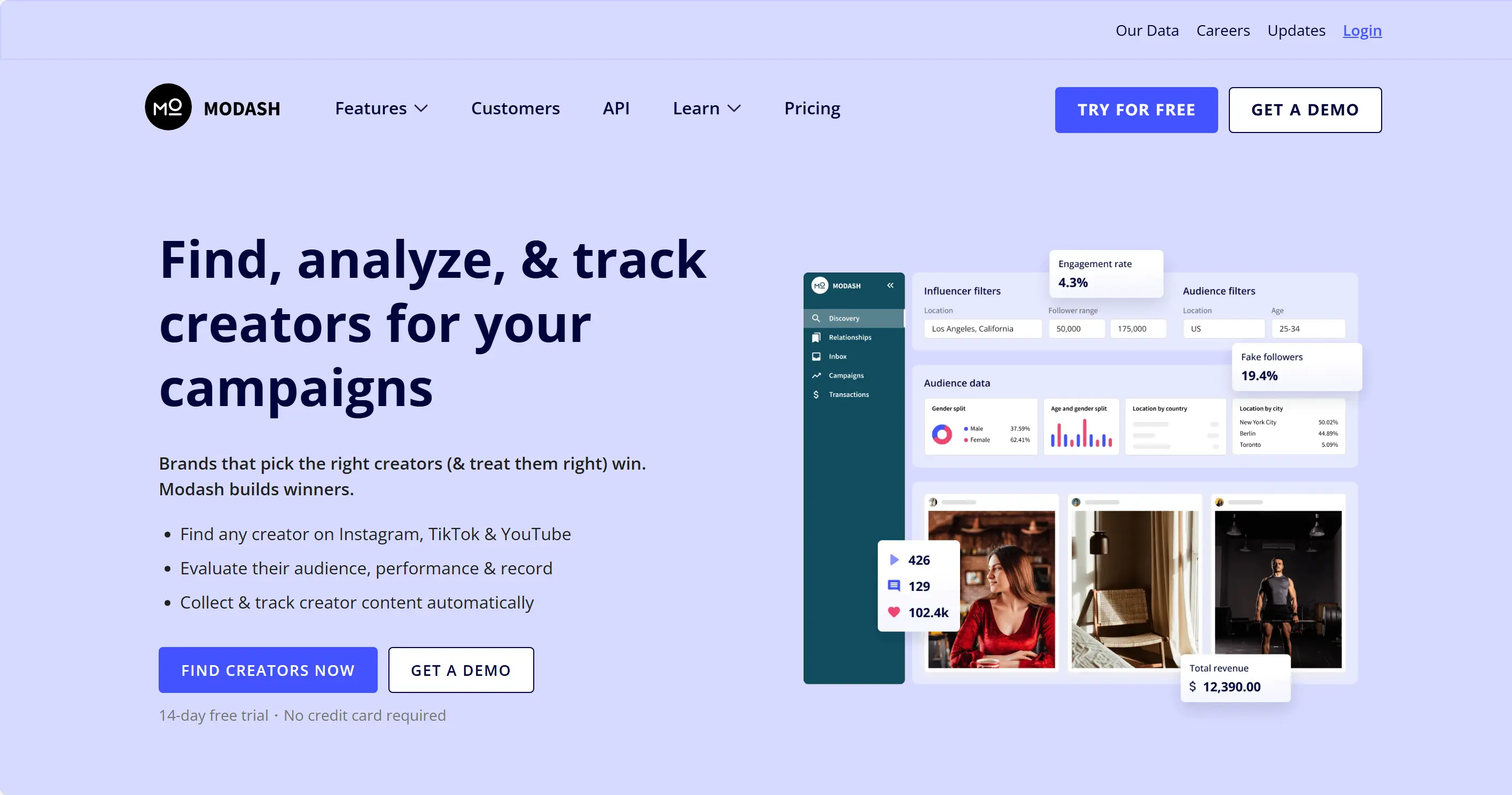 Modash - Find, Analyze & Monitor Influencers