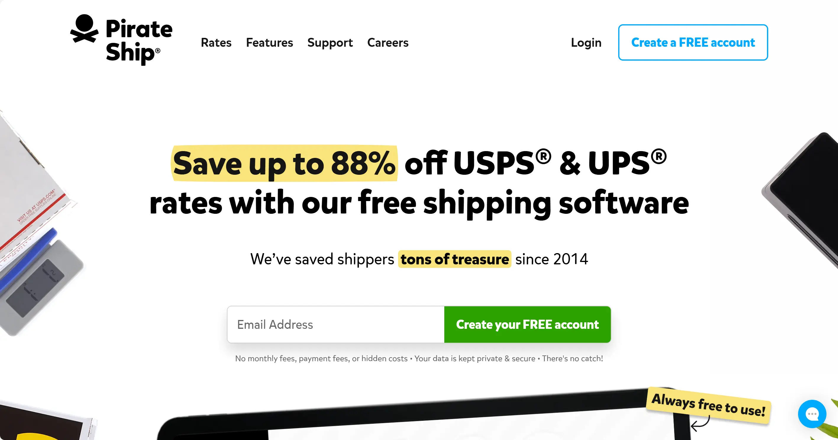 Pirate Ship - Free UPS and USPS shipping software