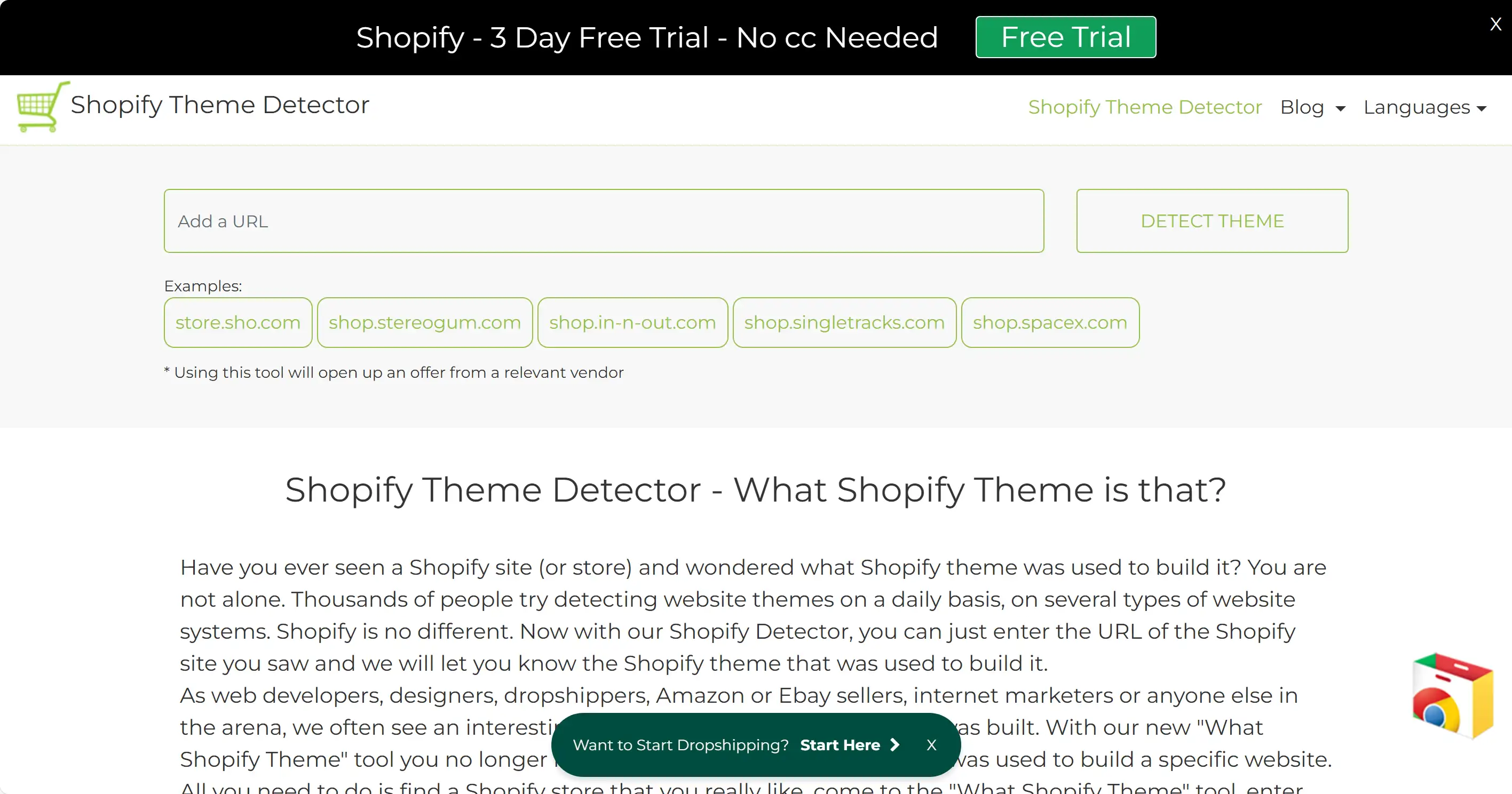 Shopify Theme Detector